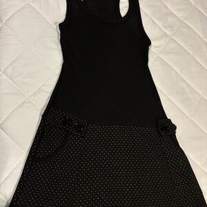 Black and White Polka Dot Mini Dress, New